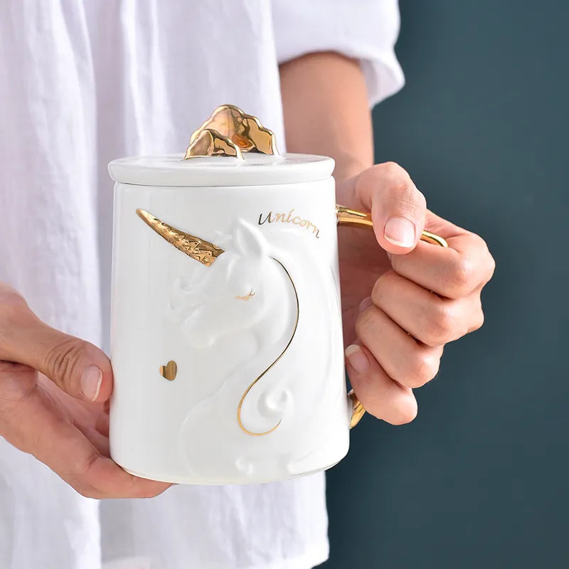 Herrliche Einhorn Kaffeebecher mit Handyhalter Deckel – Grystore